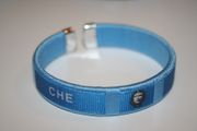 CHE GUEVARA CUBA LEGEND PICTURE BLUE FLEXIBLE METAL NYLON BRACELET .. NEW