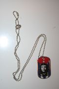 CHE GUEVARA OVER CUBA FLAG DOG TAG NECKLACE ... NEW