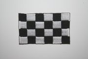 CHECKERED FLAG IRON-ON SMALL EMBROIDERED  PATCH CREST BADGE .... NEW