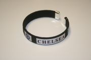 CHELSEA BLACK LOGO FLEXIBLE METAL NYLON BRACELET ... SOCCER FOOTBALL ...NEW