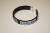 CHELSEA BLACK LOGO FLEXIBLE METAL NYLON BRACELET ... SOCCER FOOTBALL ...NEW