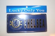 CHELSEA FC FOOTBALL CLUB METAL LICENSE PLATE SOCCER STICKER ... NEW