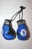 CHELSEA FOOTBALL CLUB SET OF 2 BOXING GLOVES TO HANG OVER YOUR CAR MIRROR .. NEW