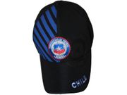 CHILE BLACK WITH BLUE STRIPES EMBOSSED HAT CAP .. FIFA SOCCER WORLD CUP .. NEW