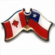 CHILE / CANADA COUNTRY FLAG SMALL METAL FRIENDSHIP LAPEL PIN BADGE .. NEW