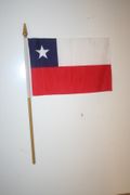 CHILE COUNTRY 4" X 6" SMALL STICK FLAG WITH 10" POLE .. NEW