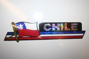 CHILE COUNTRY FLAG LONG METALIC CAR AUTOMOBILE BUMPER STICKER DECAL EMBLEM ... FIFA WORLD CUP SOCCER FOOTBALL .. NEW