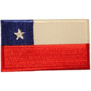 CHILE COUNTRY FLAG SMALL IRON ON PATCH CREST BADGE ..NEW