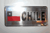 CHILE COUNTRY FLAG SMALL METAL  LICENSE PLATE DECAL STICKER EMBLEM .. NEW