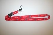 CHILE FIFA WORLD CUP SOCCER FOOTBALL RED LANYARD KEYCHAIN PASSHOLDER .. NEW