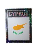 CYPRUS SQUARE COUNTRY FLAG METALLIC BUMPER STICKER DECAL .. SIZE  3" X 4" INCHES .. NEW