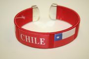 CHILE RED SUPER THICK COUNTRY FLAG FLEXIBLE BRACELET WRISTBAND .. NEW