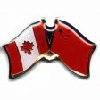 CHINA / CANADA COUNTRY FLAG SMALL METAL FRIENDSHIP LAPEL PIN BADGE .. NEW