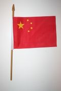 CHINA COUNTRY 4" X 6" SMALL STICK FLAG WITH 10" POLE ... NEW