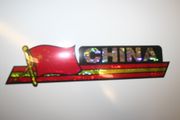 CHINA COUNTRY FLAG LONG METALIC CAR AUTOMOBILE BUMPER STICKER DECAL EMBLEM .. NEW