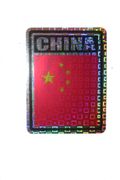 CHINA SQUARE COUNTRY FLAG METALLIC BUMPER STICKER DECAL .. SIZE 3" X 4" INCHES .. NEW