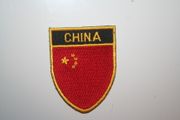 CHINA OVAL COUNTRY FLAG IRON ON SHIELD PATCH CREST BADGE ..NEW