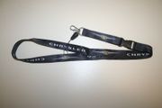 CHRYSLER BLACK HIGH QUALITY CAR LANYARD KEYCHAIN PASSHOLDER .. AUTOMOBILE .. NEW