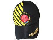 ***SOLD OUT***COLOMBIA BLACK WITH YELLOW STRIPES FLEXFIT HAT CAP .. FIFA SOCCER WORLD CUP .. NEW