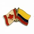 COLOMBIA / CANADA COUNTRY FLAG SMALL METAL FRIENDSHIP LAPEL PIN BADGE .. NEW