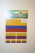 COLOMBIA COUNTRY FLAG COLLECTION OF 7 DIFFERENT SIZE STICKERS .. NEW