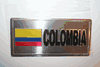COLOMBIA COUNTRY FLAG SMALL METAL LICENSE PLATE STICKER DECAL EMBLEM .. NEW