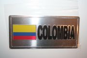 COLOMBIA COUNTRY FLAG SMALL METAL LICENSE PLATE STICKER DECAL EMBLEM .. NEW