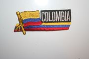 COLOMBIA COUNTRY FLAG WORD IRON-ON PATCH CREST BADGE .. NEW