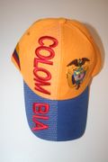 COLOMBIA COUNTRY FLAG YELLOW & BLUE EMBOSSED ADULT HAT CAP ... NEW