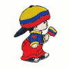 COLOMBIA LITTLE BOY COUNTRY FLAG IRON ON EMBROIDERED PATCH CREST BADGE .. NEW