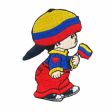 COLOMBIA LITTLE BOY COUNTRY FLAG IRON ON EMBROIDERED PATCH CREST BADGE .. NEW