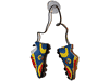 ECUADOR RED BLUE YELLOW HANGING SHOES CLEAT WITH SUCTION CUP 5" X 2.5" INCHES FIFA SOCCER WORLD CUP.. NEW