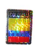 COLOMBIA SQUARE COUNTRY FLAG METALLIC BUMPER STICKER DECAL .. SIZE 3" X 4" INCHES .. NEW