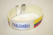 COLOMBIA WHITE SUPER THICK COUNTRY FLAG FLEXIBLE BRACELET WRISTBAND .. NEW