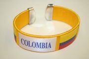 COLOMBIA YELLOW SUPER THICK COUNTRY FLAG FLEXIBLE BRACELET WRISTBAND .. NEW