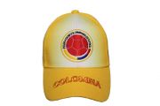 COLOMBIA YELLOW WHITE FEDERACION COLOMBIANA DE FUTBOL LOGO FIFA WORLD CUP EMBROIDERED SOCCER HAT CAP