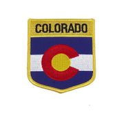 COLORADO USA SHIELD FLAG IRON ON PATCH CREST BADGE 3 X 3 1/2 INCHES ... NEW