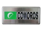 COMOROS COUNTRY FLAG SMALL METAL LICENSE PLATE STICKER DECAL EMBLEM .. NEW