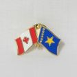CONGO DEMOCRATIC REPUBLIC / CANADA COUNTRY FLAG SMALL METAL FRIENDSHIP LAPEL PIN BADGE .. NEW