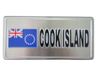 COOK ISLAND COUNTRY FLAG SILVER SMALL METALLIC LICENSE PLATE DECAL STICKER EMBLEM ...