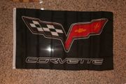 CORVETTE CAR AUTOMOBILE LOGO 3' X 5' FLAG LARGE BANNER .. CHEVY CHEVROLET ... NEW