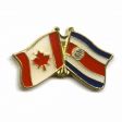 COSTA RICA / CANADA COUNTRY FLAG SMALL METAL FRIENDSHIP  LAPEL PIN BADGE ... NEW
