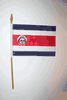 COSTA RICA COUNTRY 4" X 6" SMALL STICK FLAG WITH 10" POLE .. NEW