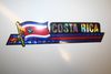 COSTA RICA COUNTRY FLAG LONG METALIC CAR AUTOMOBLE BUMPER STICKER DECAL EMBLEM .. NEW