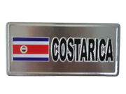 COSTA RICA COUNTRY FLAG SILVER METAL LICENSE PLATE STICKER DECAL .. NEW