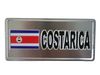 COSTA RICA COUNTRY FLAG SILVER METAL LICENSE PLATE STICKER DECAL .. NEW