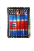 COSTA RICA SQUARE COUNTRY FLAG METALLIC BUMPER STICKER DECAL .. SIZE 3" X 4" INCHES .. NEW