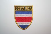 COSTA RICA OVAL COUNTRY FLAG IRON ON SHIELD PATCH CREST BADGE . NEW
