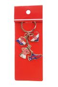 CROATIA 4 CHARMING DIFFERENT SHAPE DESIGN METAL KEYCHAIN ... NEW