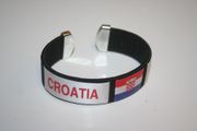 CROATIA BLACK COUNTRY FLAG SUPER THICK BRACELET WRISTBAND .. NEW